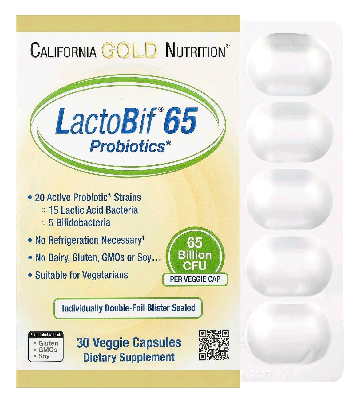 LactoBif*65 Probiotics*, California Gold Nutrition