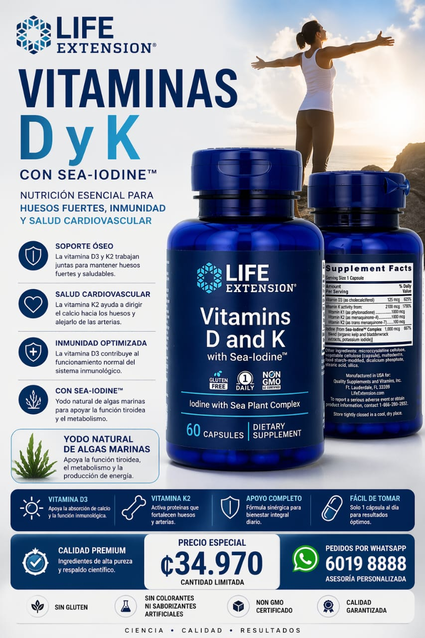Vitamins D3 & K2 Triple K, Life Extension